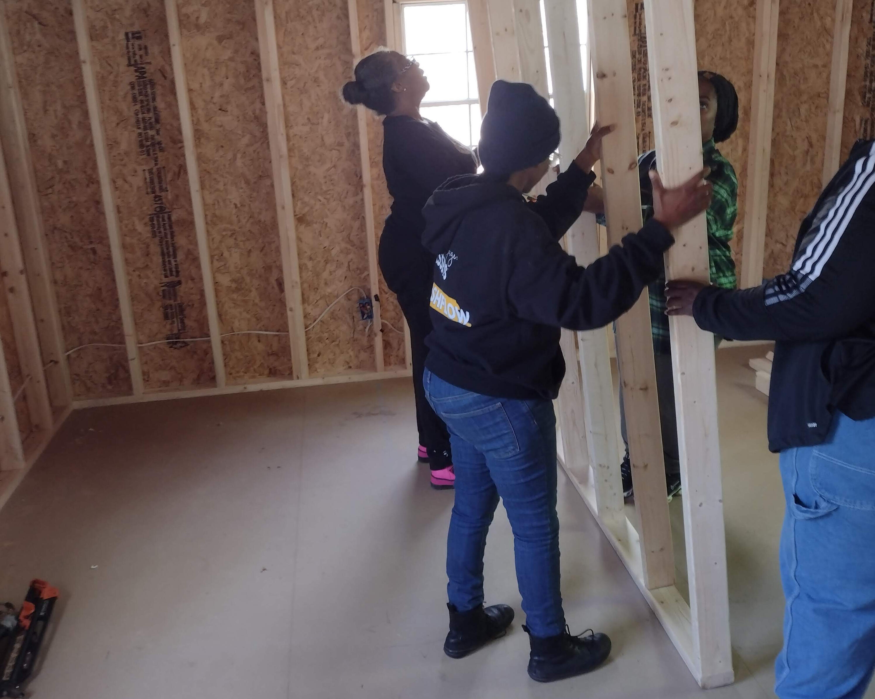 Wise Women Build group build framing